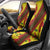 Samoan Culture Car Seat Cover Hibiscus and Ula Fala with Tapa Pattern Yellow Color