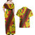 Samoan Culture Couples Matching Off Shoulder Maxi Dress and Hawaiian Shirt Hibiscus and Ula Fala with Tapa Pattern YellowColor