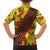 Samoan Culture Family Matching Off Shoulder Short Dress and Hawaiian Shirt Hibiscus and Ula Fala with Tapa Pattern YellowColor