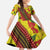 Samoan Culture Family Matching Summer Maxi Dress and Hawaiian Shirt Hibiscus and Ula Fala with Tapa Pattern YellowColor