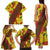 Samoan Culture Family Matching Tank Maxi Dress and Hawaiian Shirt Hibiscus and Ula Fala with Tapa Pattern YellowColor