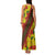 Samoan Culture Family Matching Tank Maxi Dress and Hawaiian Shirt Hibiscus and Ula Fala with Tapa Pattern YellowColor