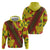 Samoan Culture Hoodie Hibiscus and Ula Fala with Tapa Pattern YellowColor