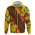 Samoan Culture Hoodie Hibiscus and Ula Fala with Tapa Pattern YellowColor