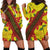 Samoan Culture Hoodie Dress Hibiscus and Ula Fala with Tapa Pattern YellowColor