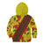 Samoan Culture Kid Hoodie Hibiscus and Ula Fala with Tapa Pattern YellowColor