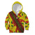 Samoan Culture Kid Hoodie Hibiscus and Ula Fala with Tapa Pattern YellowColor