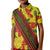 Samoan Culture Kid Polo Shirt Hibiscus and Ula Fala with Tapa Pattern YellowColor