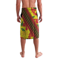 Samoan Culture Lavalava Hibiscus and Ula Fala with Tapa Pattern YellowColor LT03 - Polynesian Pride