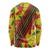 Samoan Culture Long Sleeve Shirt Hibiscus and Ula Fala with Tapa Pattern YellowColor