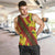 Samoan Culture Men Tank Top Hibiscus and Ula Fala with Tapa Pattern YellowColor