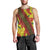 Samoan Culture Men Tank Top Hibiscus and Ula Fala with Tapa Pattern YellowColor