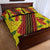 Samoan Culture Quilt Bed Set Hibiscus and Ula Fala with Tapa Pattern Yellow Color