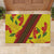 Samoan Culture Rubber Doormat Hibiscus and Ula Fala with Tapa Pattern Yellow Color