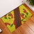 Samoan Culture Rubber Doormat Hibiscus and Ula Fala with Tapa Pattern Yellow Color