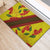 Samoan Culture Rubber Doormat Hibiscus and Ula Fala with Tapa Pattern Yellow Color