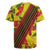 Samoan Culture Rugby Jersey Hibiscus and Ula Fala with Tapa Pattern YellowColor