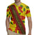 Samoan Culture Rugby Jersey Hibiscus and Ula Fala with Tapa Pattern YellowColor