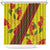 Samoan Culture Shower Curtain Hibiscus and Ula Fala with Tapa Pattern Yellow Color