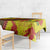 Samoan Culture Tablecloth Hibiscus and Ula Fala with Tapa Pattern Yellow Color