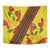 Samoan Culture Tapestry Hibiscus and Ula Fala with Tapa Pattern Yellow Color