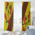 Samoan Culture Window Curtain Hibiscus and Ula Fala with Tapa Pattern Yellow Color