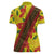 Samoan Culture Women Polo Shirt Hibiscus and Ula Fala with Tapa Pattern YellowColor