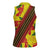 Samoan Culture Women Sleeveless Polo Shirt Hibiscus and Ula Fala with Tapa Pattern YellowColor