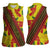 Samoan Culture Women Sleeveless Polo Shirt Hibiscus and Ula Fala with Tapa Pattern YellowColor