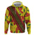 Samoan Culture Zip Hoodie Hibiscus and Ula Fala with Tapa Pattern YellowColor