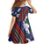 Samoan Culture Family Matching Summer Maxi Dress and Hawaiian Shirt Hibiscus and Ula Fala with Tapa Pattern Blue Color