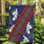 Samoan Culture Garden Flag Hibiscus and Ula Fala with Tapa Pattern Blue Color