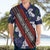 Samoan Culture Hawaiian Shirt Hibiscus and Ula Fala with Tapa Pattern Blue Color