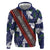 Samoan Culture Hoodie Hibiscus and Ula Fala with Tapa Pattern Blue Color