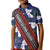 Samoan Culture Kid Polo Shirt Hibiscus and Ula Fala with Tapa Pattern Blue Color