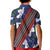 Samoan Culture Kid Polo Shirt Hibiscus and Ula Fala with Tapa Pattern Blue Color