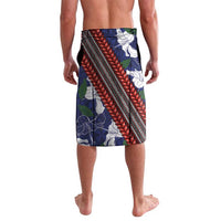 Samoan Culture Lavalava Hibiscus and Ula Fala with Tapa Pattern Blue Color LT03 - Polynesian Pride