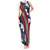 Samoan Culture Tank Maxi Dress Hibiscus and Ula Fala with Tapa Pattern Blue Color