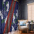 Samoan Culture Window Curtain Hibiscus and Ula Fala with Tapa Pattern Blue Color