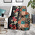 Hawaiian Hibiscus and Tropical Leaves Blanket Patchwork Grunge Abstract Vintage Style