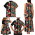 Hawaiian Hibiscus and Tropical Leaves Family Matching Tank Maxi Dress and Hawaiian Shirt Patchwork Grunge Abstract Vintage Style