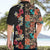 Hawaiian Hibiscus and Tropical Leaves Hawaiian Shirt Patchwork Grunge Abstract Vintage Style