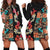 Hawaiian Hibiscus and Tropical Leaves Hoodie Dress Patchwork Grunge Abstract Vintage Style