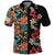 Hawaiian Hibiscus and Tropical Leaves Polo Shirt Patchwork Grunge Abstract Vintage Style