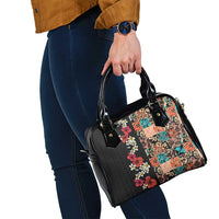 Hawaiian Hibiscus and Tropical Leaves Shoulder Handbag Patchwork Grunge Abstract Vintage Style LT03 - Polynesian Pride