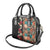 Hawaiian Hibiscus and Tropical Leaves Shoulder Handbag Patchwork Grunge Abstract Vintage Style