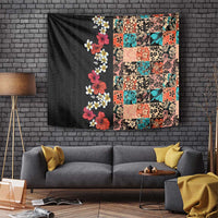 Hawaiian Hibiscus and Tropical Leaves Tapestry Patchwork Grunge Abstract Vintage Style LT03 - Polynesian Pride