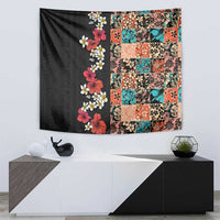 Hawaiian Hibiscus and Tropical Leaves Tapestry Patchwork Grunge Abstract Vintage Style LT03 - Polynesian Pride