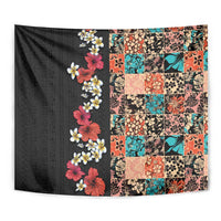 Hawaiian Hibiscus and Tropical Leaves Tapestry Patchwork Grunge Abstract Vintage Style LT03 - Polynesian Pride
