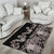 Hawaiian Hibiscus and Tropical Leaves Area Rug Patchwork Grunge Abstract Vintage Style Grayscale Color